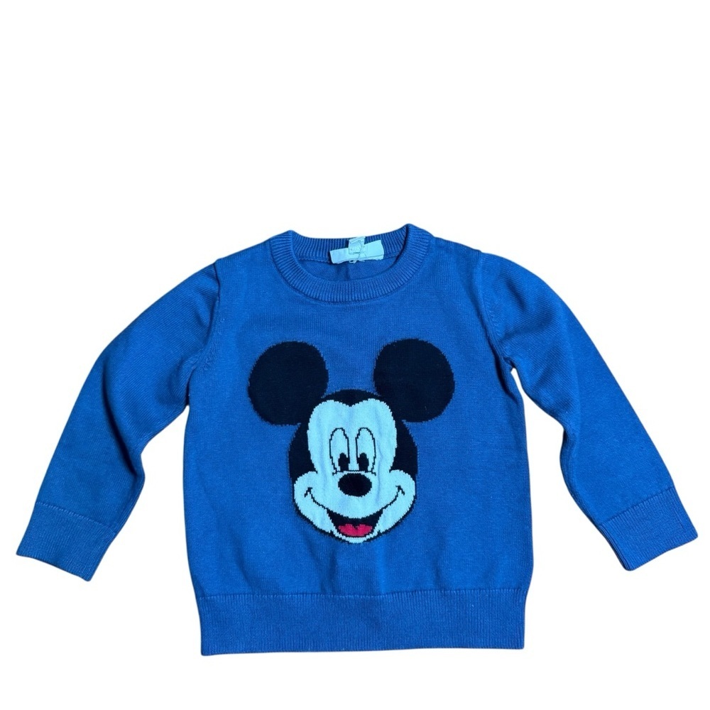 Baby Gap Mickey Mouse Sweater Blue Knit pullover sweater Size 3 Years - Picture 2 of 8